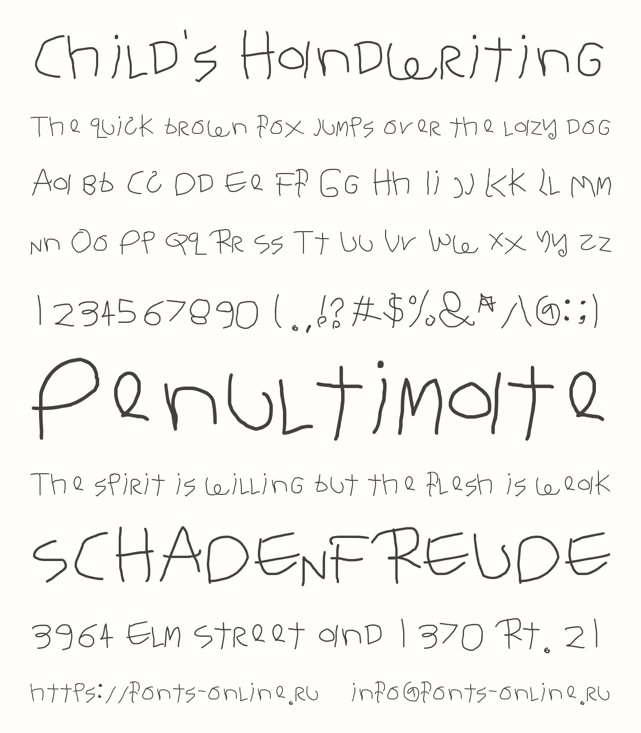 Child\u0027s Handwriting Free Font Download